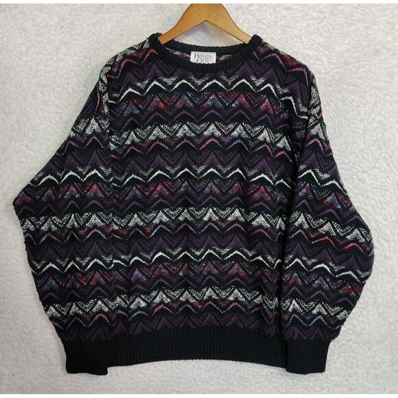 Vintage Private Club Men's Sweater 100% Acrylic Made In The USA Cosby - Picture 10 of 10